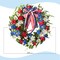 20inch Patriotic American Wreaths for Front Door,4th of July Independence Day Wreath Red White Blue Wreath for Window Door Decoration